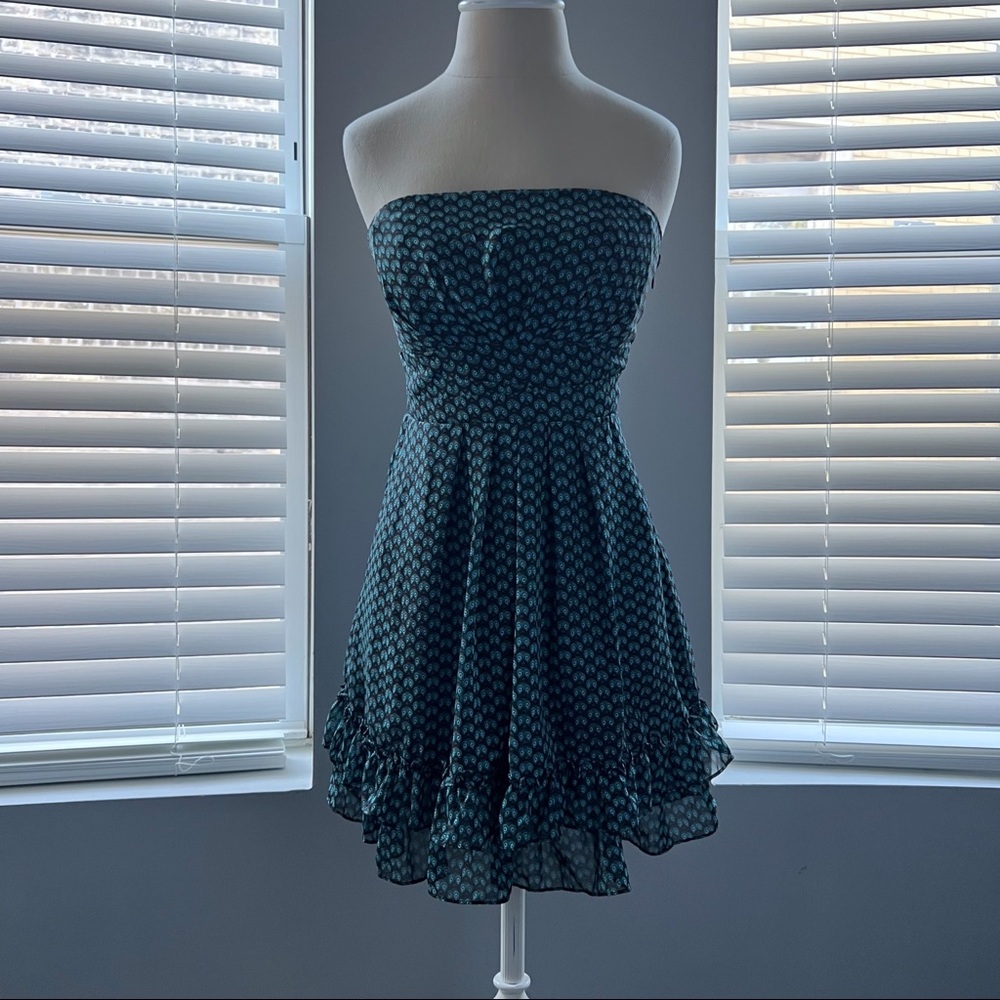 Strapless Owl Print Dress